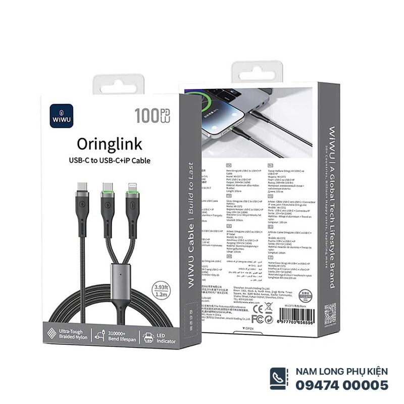 cap sac 2 dau type c ra type c lightning